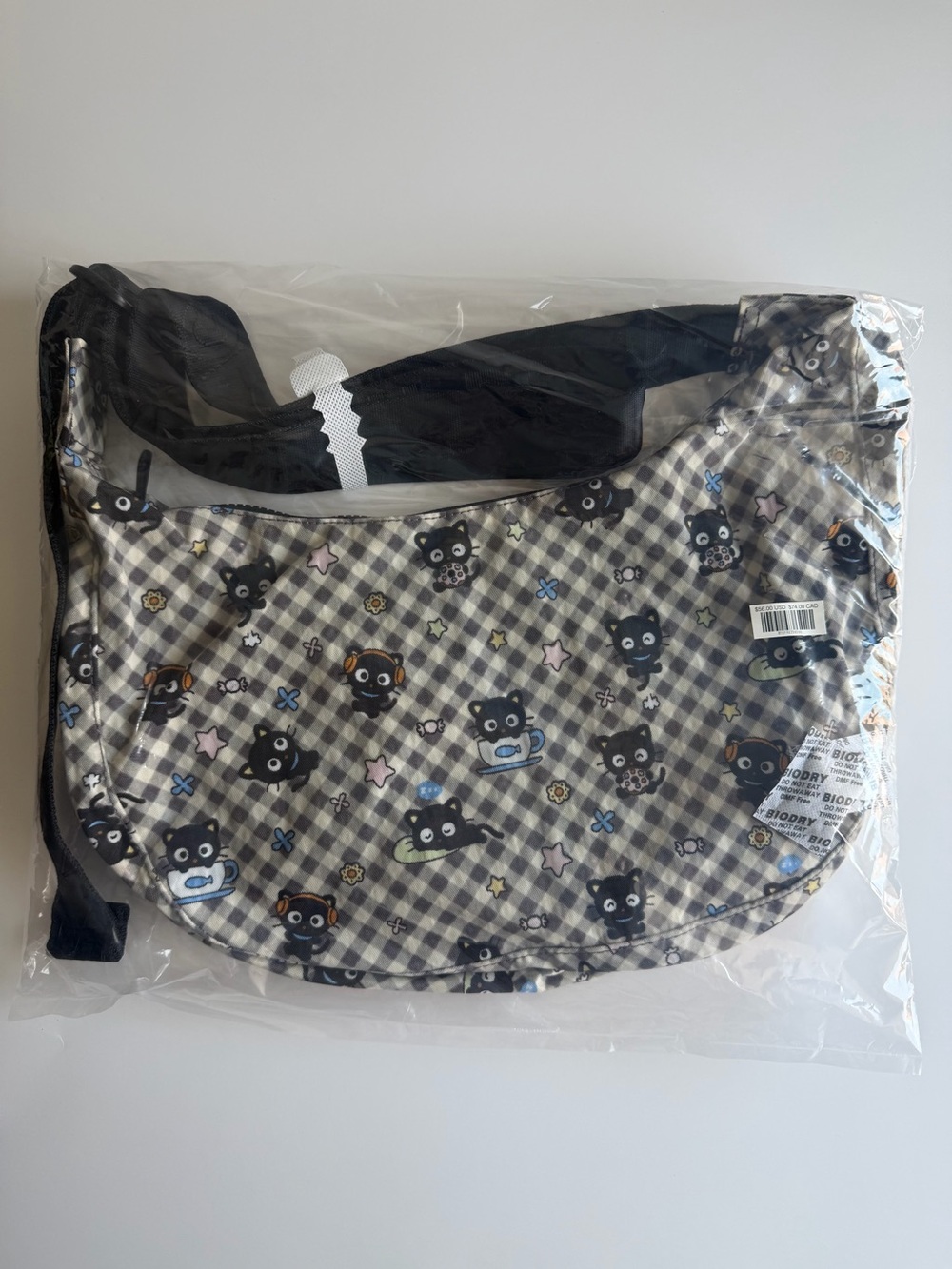 NWT BAGGU Chococat Medium Crescent Bag - Picture 6 of 7